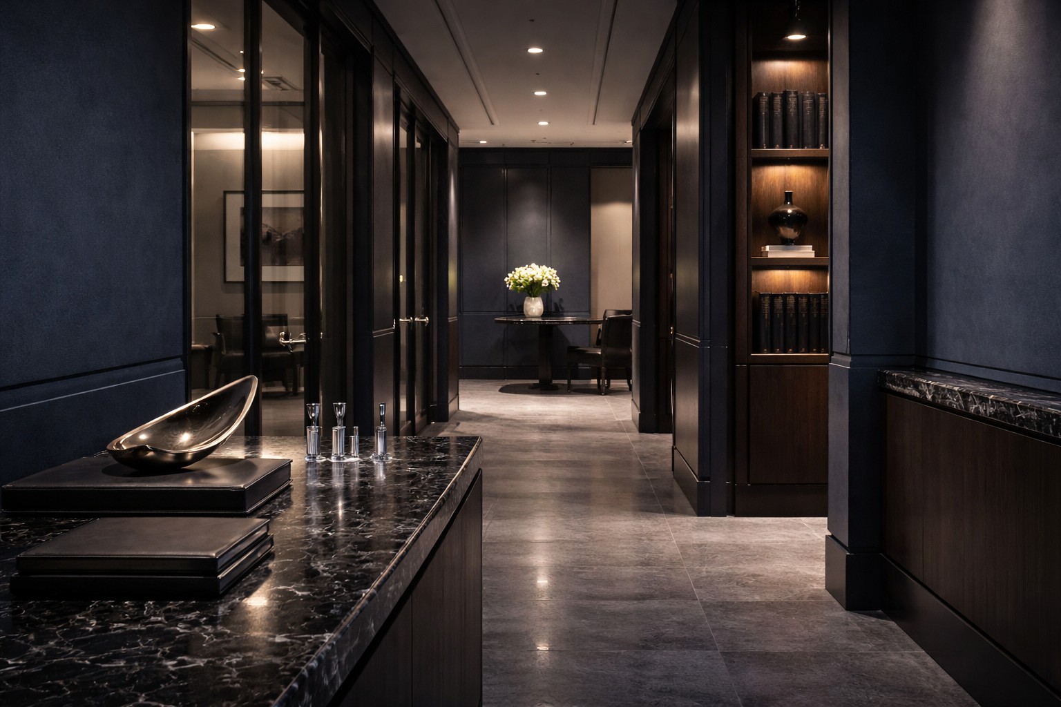 Luxury legal interior with architectural depth supporting Allard Law practice areas