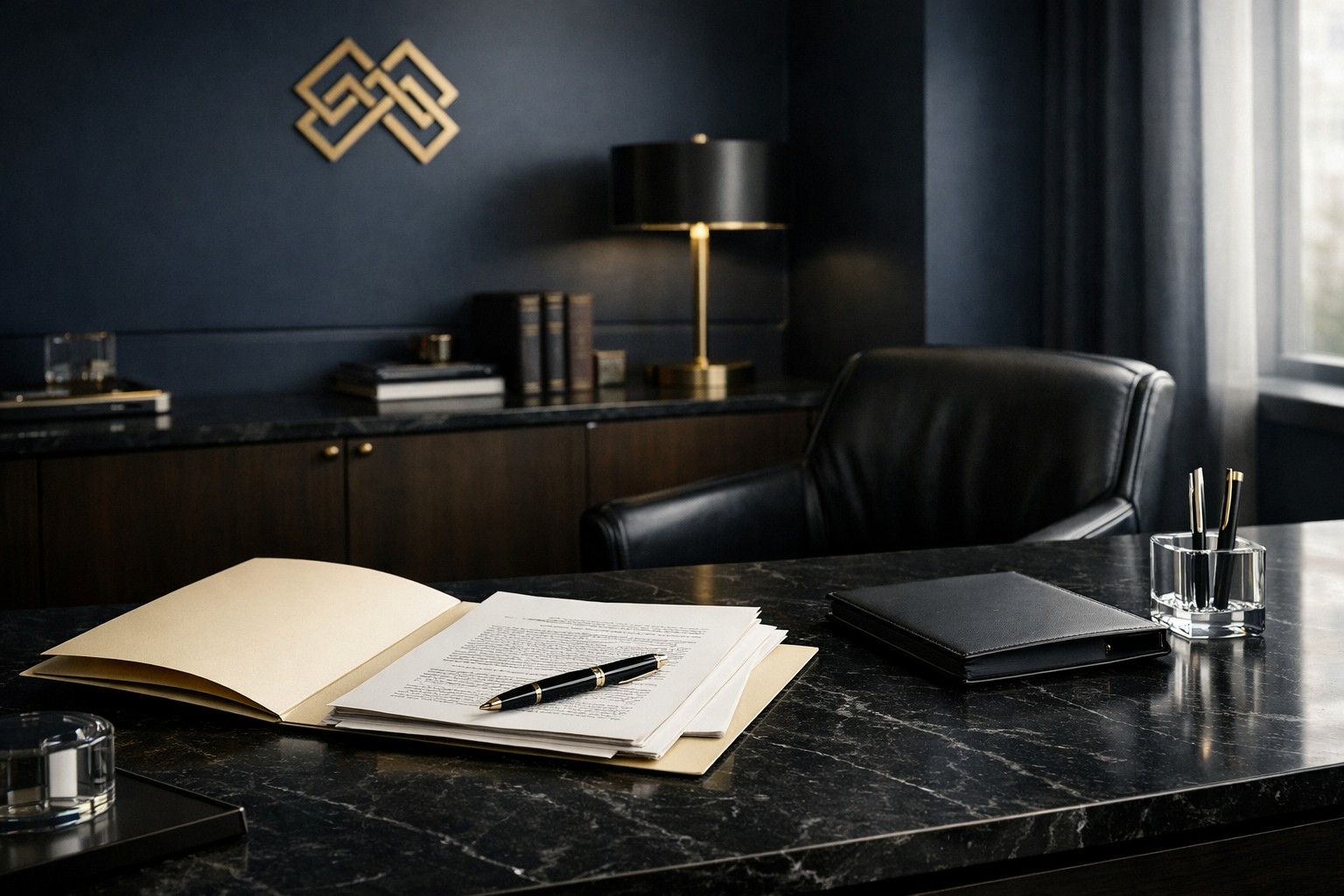 Refined private office representing Corey J. Allard and Allard Law